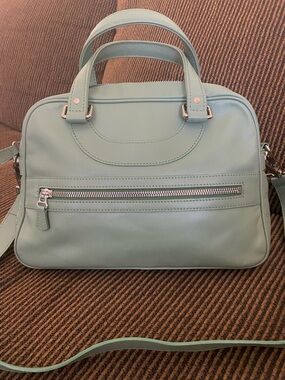 Auth JACQUES LE CORRE Lisbon 2Way Leather Crossbody Bag Paris France Mint Green